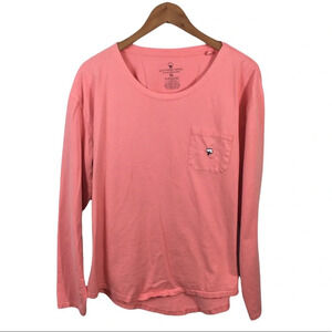 LS137 Men’s SOUTHERN Shirt Pink Long Sleeve Pocket T Shirt XL